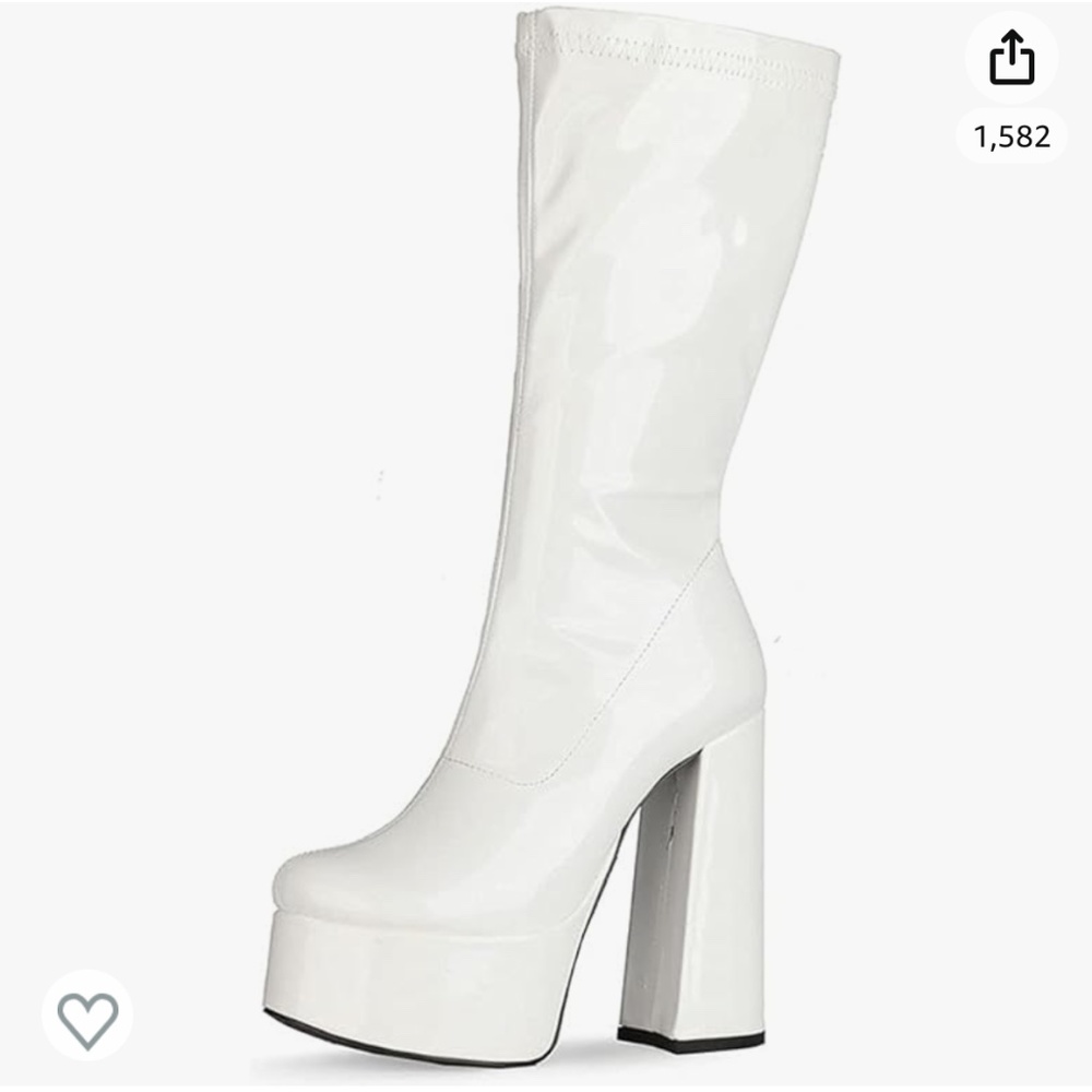 MeiLuSi GoGo Boots for Women Platform Knee High Boots Chun